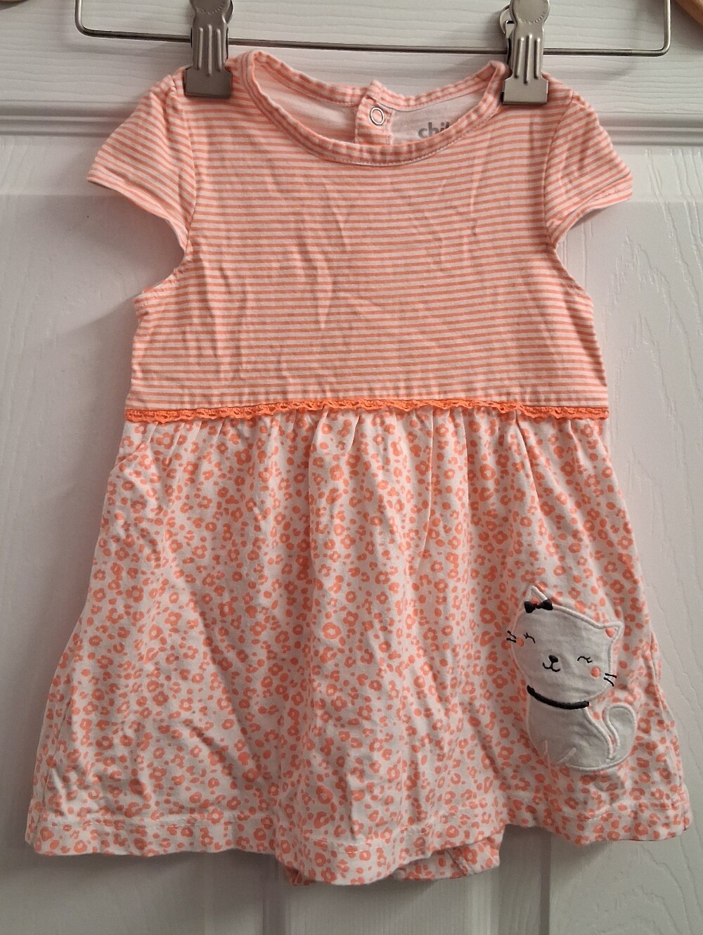 Carters Baby Girl Cat Bodysuit Dress 18 Months